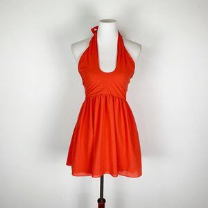 Lovers + Friends Small Halter Top Orange Tie